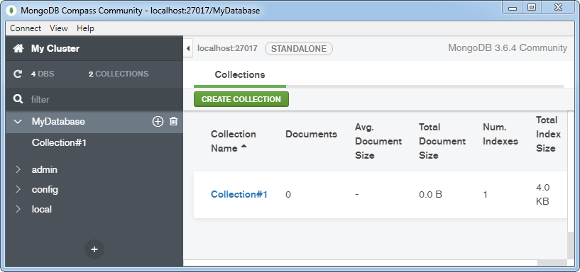 Create a MongoDB Database: collection has been created