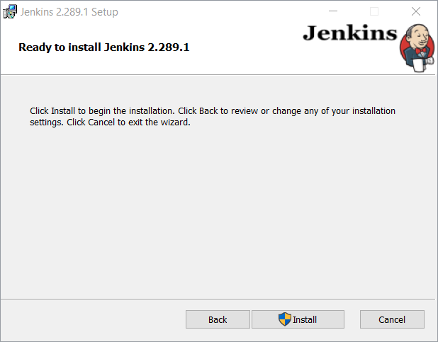 Jenkins installation: ready to install