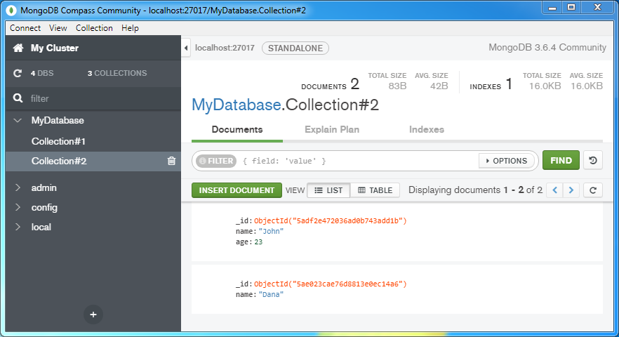 Delete (remove) a document from a MongoDB Collection: the collection