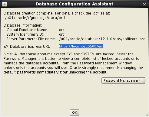 Oracle database 12cR1 Installation on Linux 6 (RHEL6, CentOS6, OEL6): dbca ok 