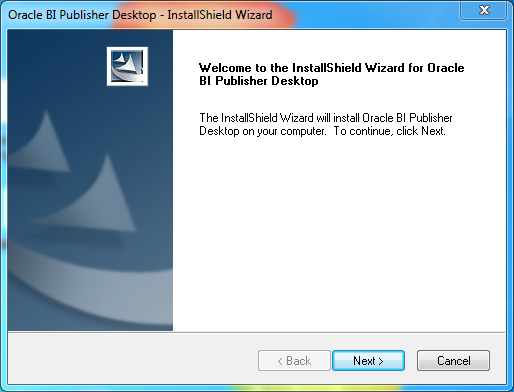 Install Oracle BI Publisher Desktop for Word (Microsoft Office) : wizard