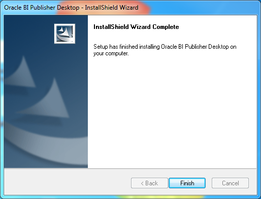 Install Oracle BI Publisher Desktop for Word (Microsoft Office) : installed