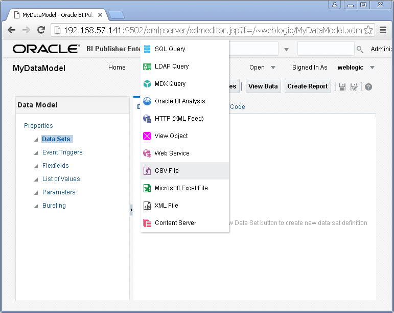 Create Oracle BI Analysis Data Set for Oracle BI Publisher : analysis