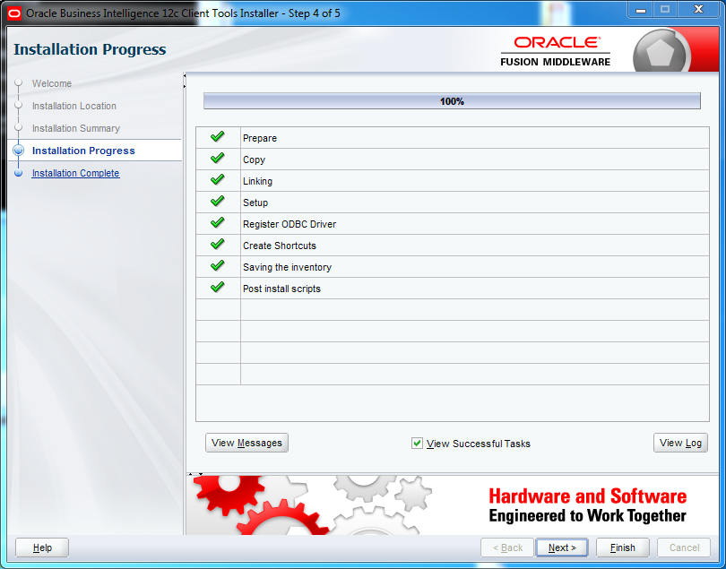 OBIEE 12c Client Tool Installation : progress