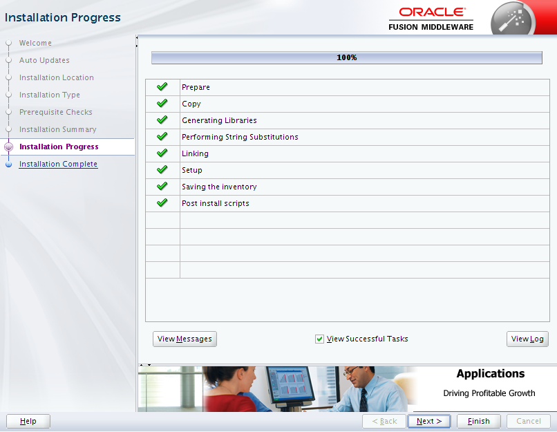 Oracle Business Intelligence 12c Enterprise Edition Installation : installation progress 