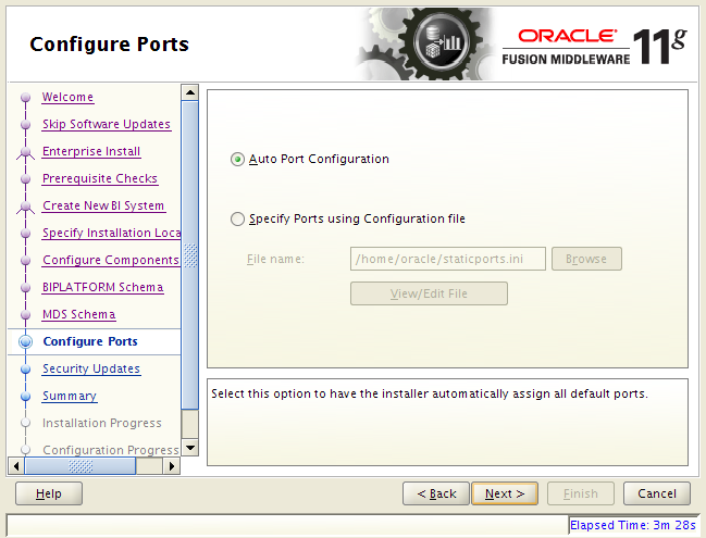 OBIEE 11g installation on Linux: ports