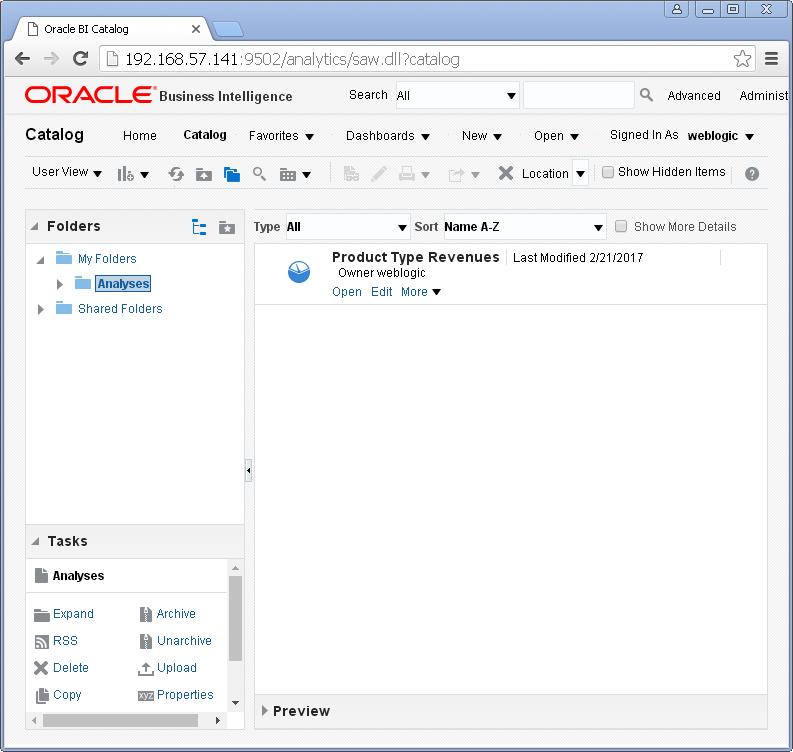 create Oracle BI Analysis/ obiee analysis under Oracle analytics : catalog