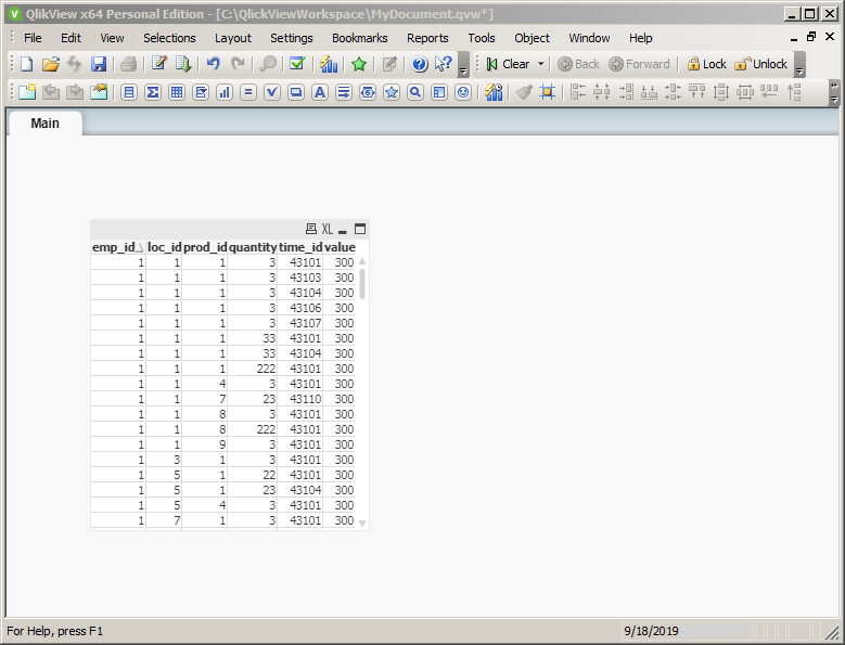 What is a Table Box in QlikView: table box displayed