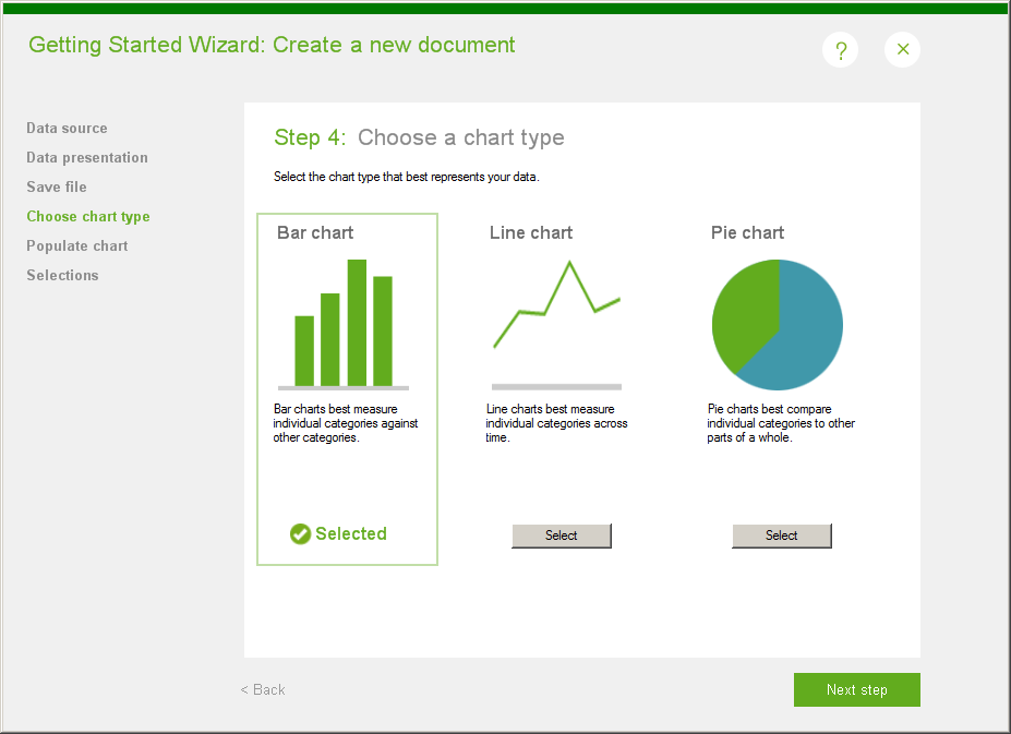 How to create a QlikView document: chart type