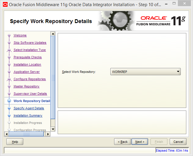 Install Oracle ODI 11g on Windows: work repository