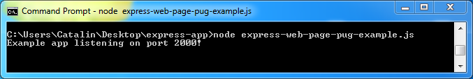 Create web pages in Express and Pug - example: run the code