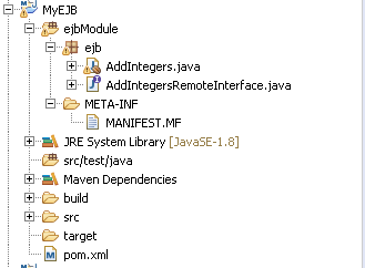 Java stateful EJB : explanation & example: project look
