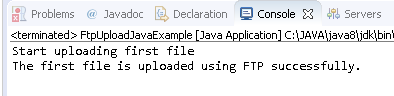 Upload file using FTP Client in Java : successfully