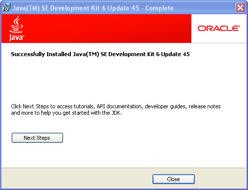 JDK 6 installation on Windows - Completed