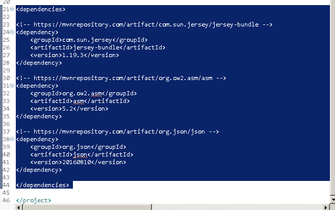 Create Java RESTful Web Service (JAX-RS) Client - using Jersey - consuming JSON : pom dependencies