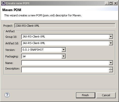Create Java RESTful Web Service (JAX-RS) Client - using Jersey - consuming XML : create pom file