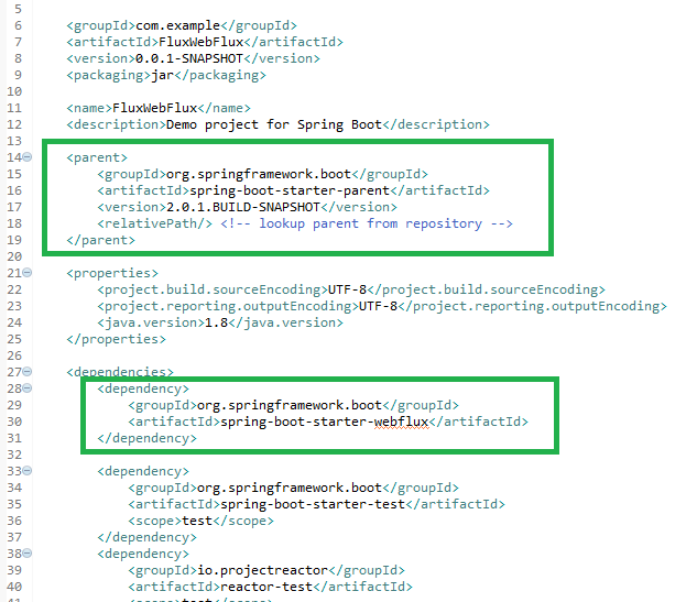 Spring Boot WebFlux Flux stream type example : pom.xml file