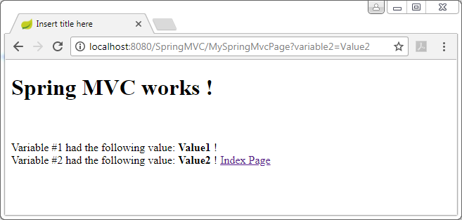 Spring MVC example : second page