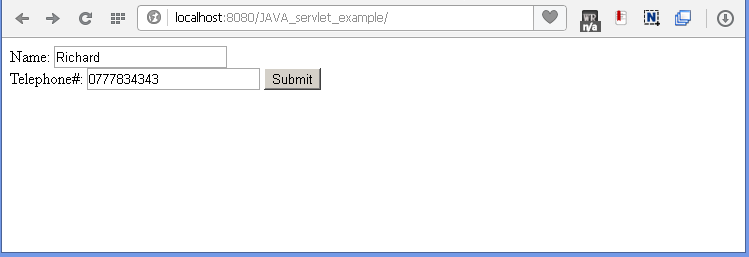Java Filter for logging example : html page