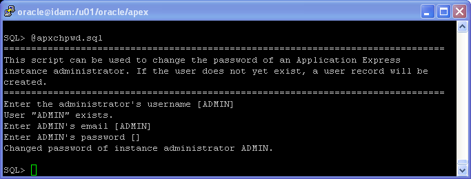 Oracle APEX 5.1 Installation on Linux - using Oracle Embeded PL/SQL Gateway: password