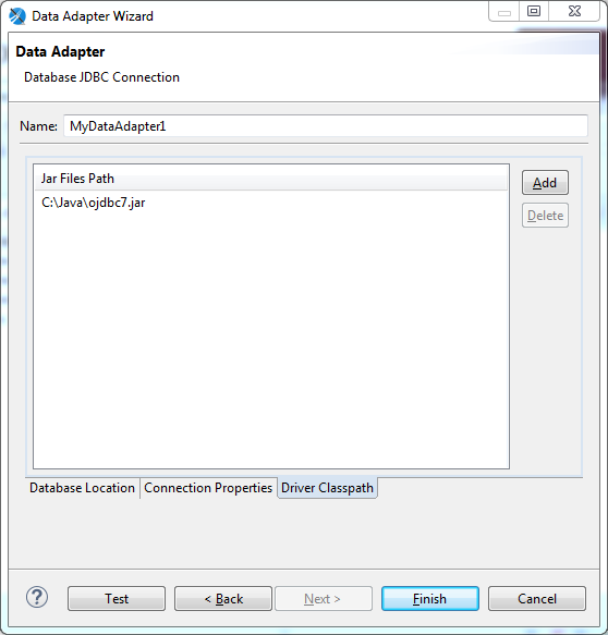 Create Data Adapter for Jasper Reports using Jaspersoft Studio: jdbc driver