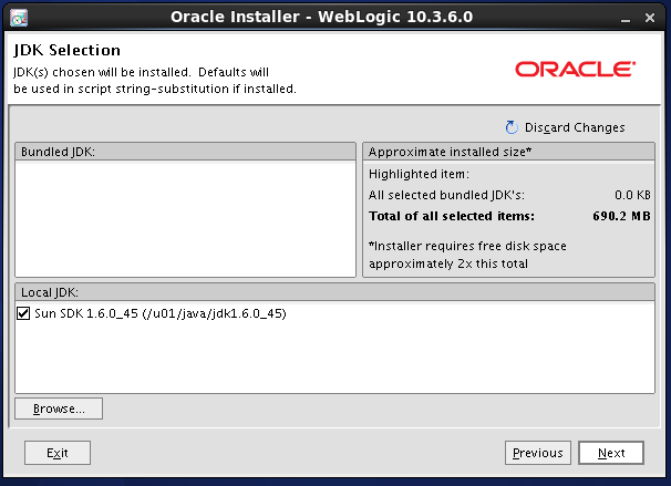Weblogic 10.3.6 installation on linux for Oracle IDAM -  jdk selection