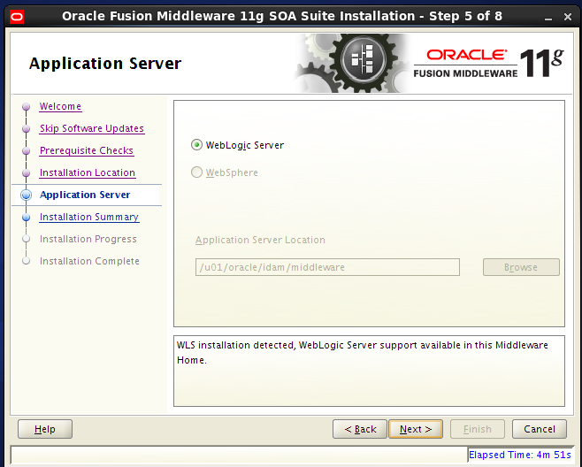 Install SOA for OIM : Choose an Application Server