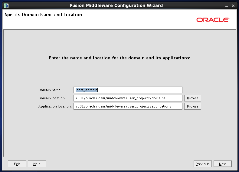 Configure Oracle Identity and Access Manager: Domain Informations