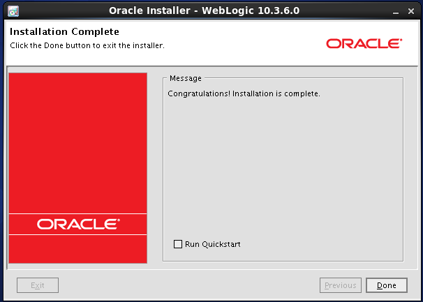 Weblogic 10.3.6 installation on linux for Oracle Internet Directory (OID) - complete