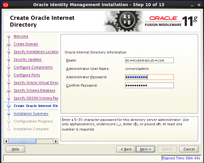 Configure Oracle Internet Directory (OID): create oid