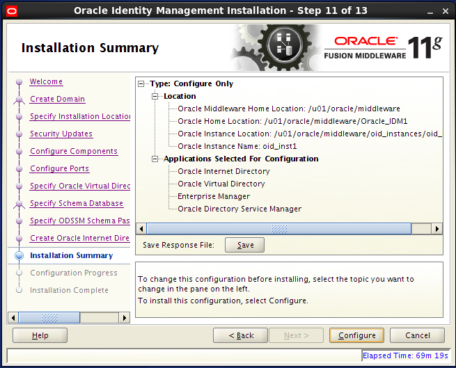 Configure Oracle Internet Directory (OID): installation summary