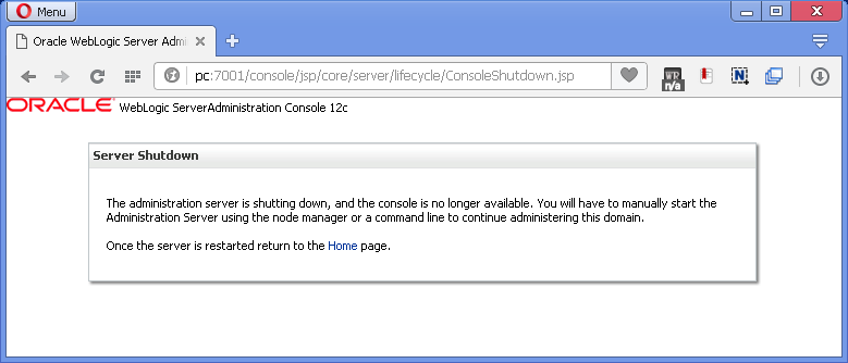 How to stop Oracle SOA 12c on Windows: admin server stopped