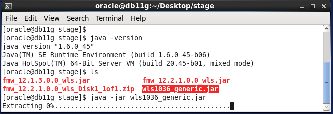 Weblogic 10.3.6 installation on linux -  extracting