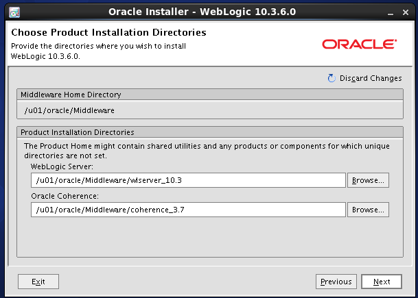 Weblogic 10.3.6 installation on linux - weblogic home