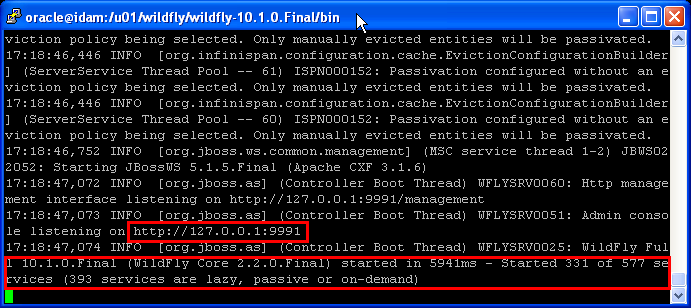 start standalone WildFly 10.1 on Linux : started